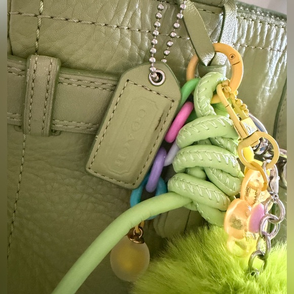 Y2K Coach green pebbled leather satchel - Picture 10 of 11